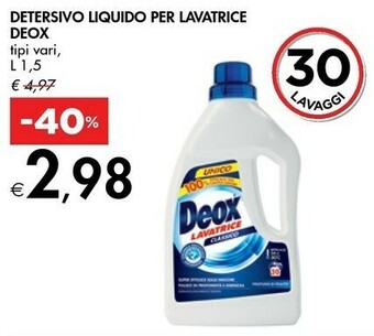 Bennet Deox detersivo liquido per lavatrice offerta