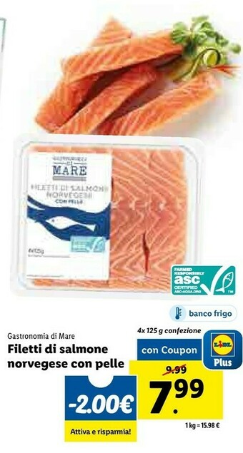 Lidl Trancio di salmone 125 g(ml) offerta