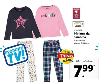Lidl Pepperts pigiama da bambina offerta