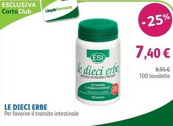 Lloyds Farmacia Le dieci erbe offerta