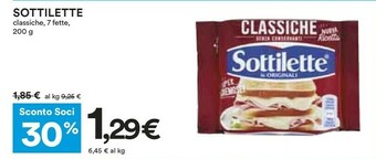 Coop Sottilette le originali classiche 200 g(ml) offerta