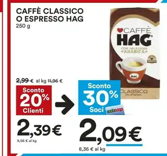 Coop Caffè classico o espresso offerta