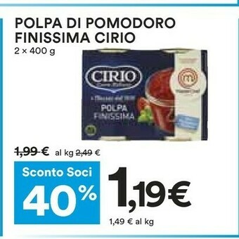 Coop Polpa di pomodoro finissima offerta