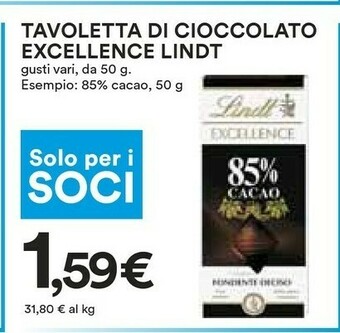 Coop Tavoletta di cioccolato excellence offerta