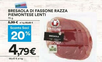 Coop Lenti bresaola di fassone razza piemontese offerta