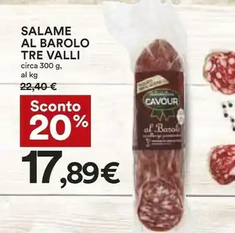 Coop Tre valli salame al barolo offerta