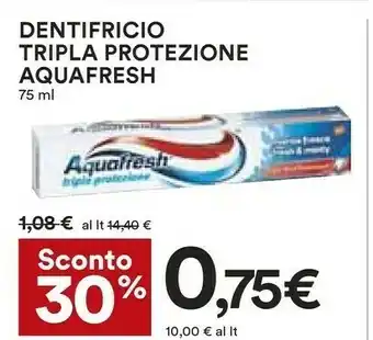 Coop Aquafresh dentifricio tripla protezione offerta