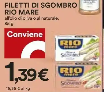 Coop Filetti di sgombro lavorati da pesce fresco all'olio di oliva 85 g(ml) offerta