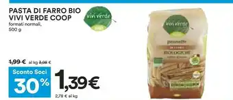 Coop Coop - fusilli di farro biologici vivi verde 500 g(ml) offerta