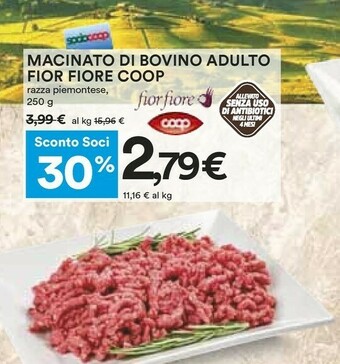 Coop Coop macinato di bovino adulto fior fiore offerta