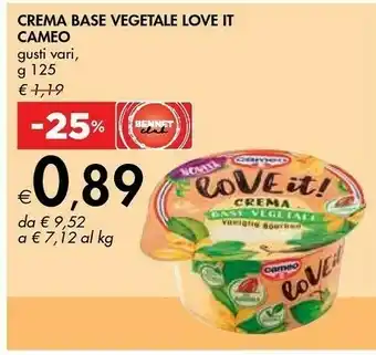 Bennet Crema base vegetale love it offerta