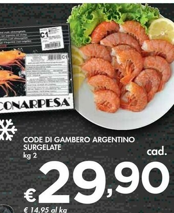 Bennet Code di gambero argentino surgelate offerta