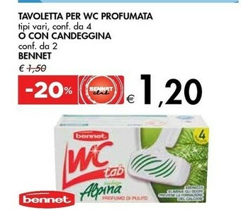 Bennet Bennet tavoletta per wc profumata o con candeggina offerta