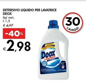 Bennet Deox detersivo liquido per lavatrice offerta