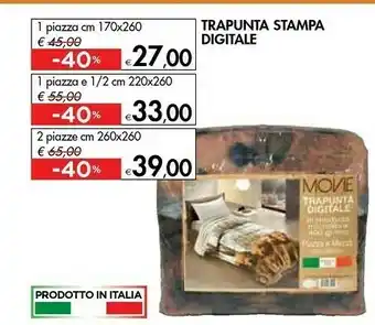 Bennet Trapunta stampa digitale offerta