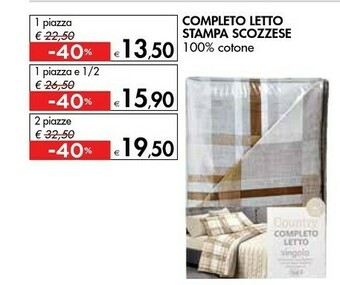 Bennet Completo letto stampa scozzese offerta