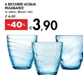 Bennet 6 bicchieri acqua offerta