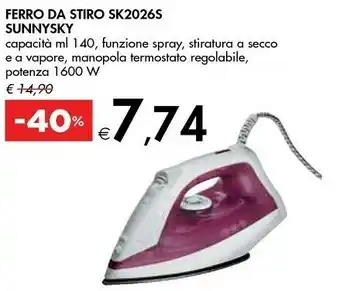Sunnysky ferro da stiro sk2026s