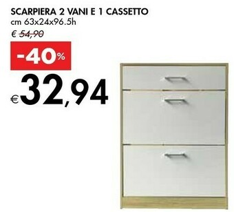 Bennet Scarpiera 2 vani e 1 cassetto offerta