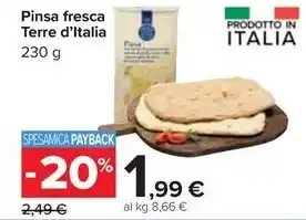 Carrefour Market Pinsa fresca Terre d'Italia offerta