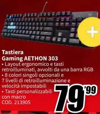 MediaWorld Tastiera Gaming AETHON 303 offerta