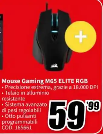 MediaWorld Mouse Gaming M65 ELITE RGB offerta