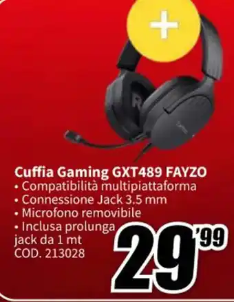 MediaWorld Cuffia Gaming GXT489 FAYZO offerta