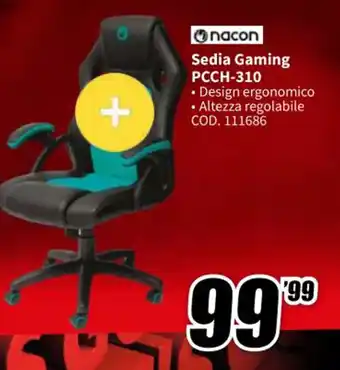 MediaWorld nacon Sedia Gaming PCCH-310 offerta