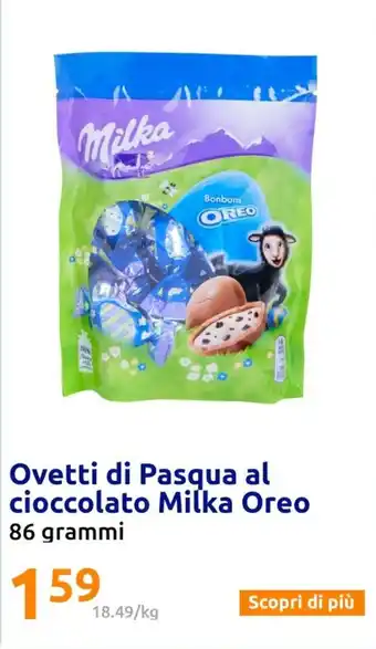 Action Ovetti di Pasqua al cioccolato Milka Oreo 86 grammi offerta