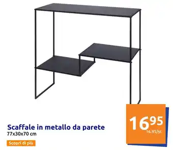 Action Scaffale in metallo da parete 77x30x70 cm offerta