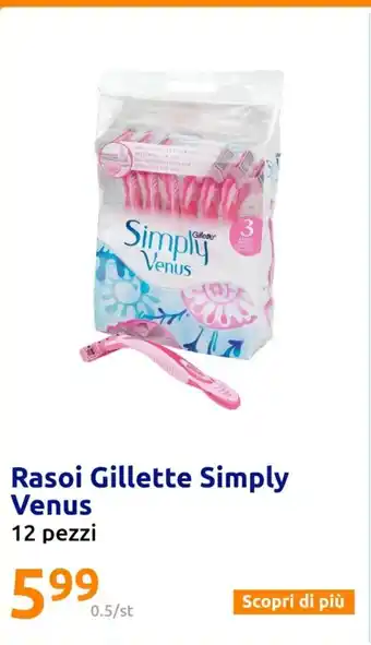 Action Rasoi Gillette Simply Venus 12 pezzi offerta