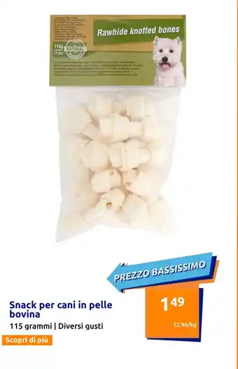 Action Snack per cani in pelle bovina 115 grammi | Diversi gusti offerta