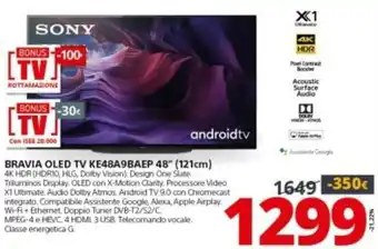 Comet SONY Bravia OLED TV KE48A9BAEP 48" (121cm) offerta