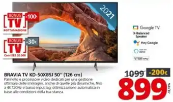 Comet Sony Bravia TV KD-50X85J 50" (126 cm) offerta