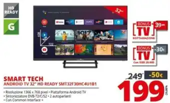 Comet SMART TECH Android TV 32" HD Ready SMT32F30HC4U1B1 offerta