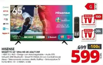Comet Hisense Smart TV 65' Ultra HD 4K 65A7120F offerta