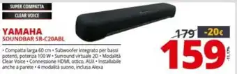 Comet Yamaha Soundbar SR-C20ABL offerta