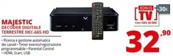 Comet Majestic Decoder Digitale Terrestre DEC-665 HD offerta