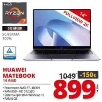 Comet Huawei Matebook 14 AMD offerta
