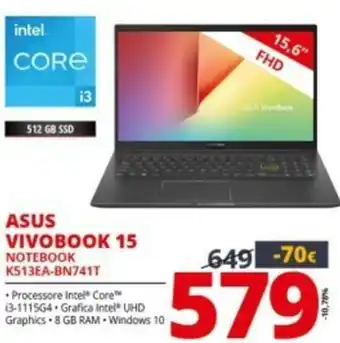 Comet ASUS Vivobook 15 Notebook K513EA-BN741T offerta