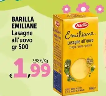 Carrefour Market BARILLA EMILIANE Lasagne all'uovo gr 500 offerta