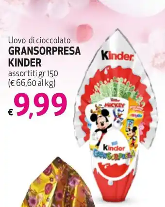 Uovo di cioccolato GRANSORPRESA KINDER assortiti gr 150