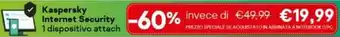 Comet Kaspersky Internet Security 1 dispositivo attach offerta