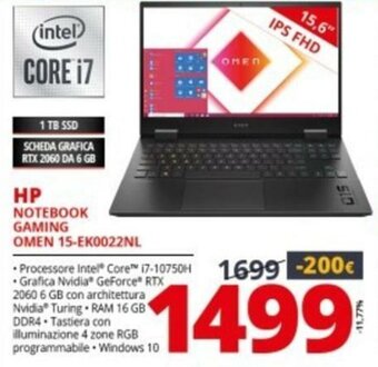 Comet HP Notebook Gaming Omen 15-EK0022NL offerta