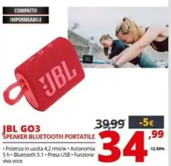 Comet JBL GO3 Speaker Bluetooth Portatile offerta