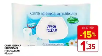 Iperal CARTA IGIENICA UMIDIFICATA FRESH&CLEAN 48 pezzi offerta
