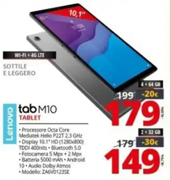 Comet Lenovo Tab M10 4 + 64 GB offerta