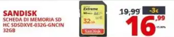 Comet Sandisk Scheda Di Memoria SD HC SDSDXVE-032G-GNCIN 32GB offerta