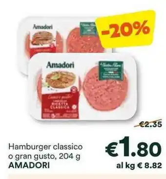 Unes Hamburger classico o gran gusto, 204 g AMADORI offerta