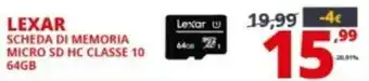 Lexar Scheda Di Memoria Micro SD HC Classe 10 64GB